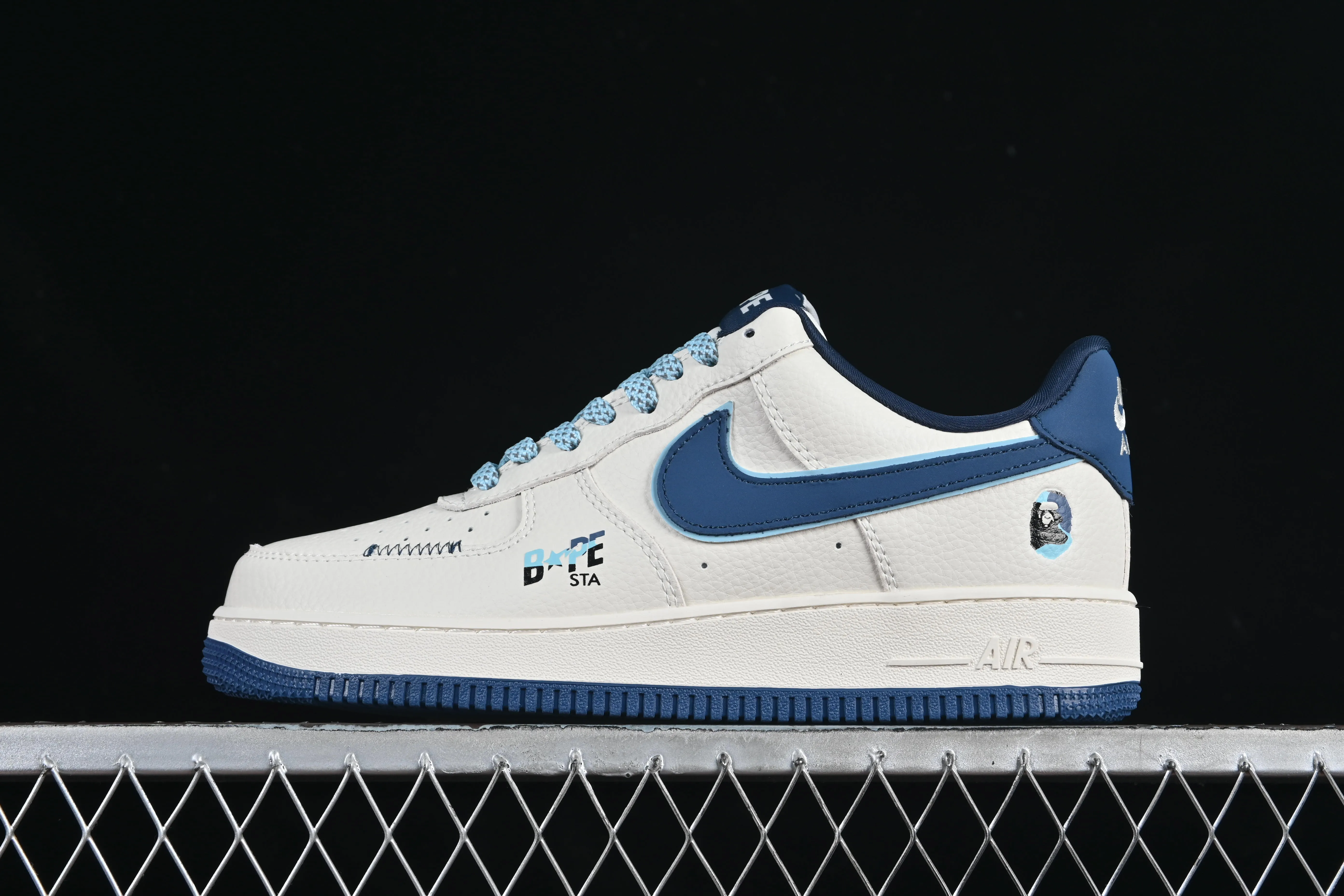 All categories Nk Air Force 1 Air Force series Nk Air Force 1 Low Air Force low-top Nike Air Force 1'07 Low Bape co-branded beige stitching Air Force 1 low-top casual sneakers KB1688-002